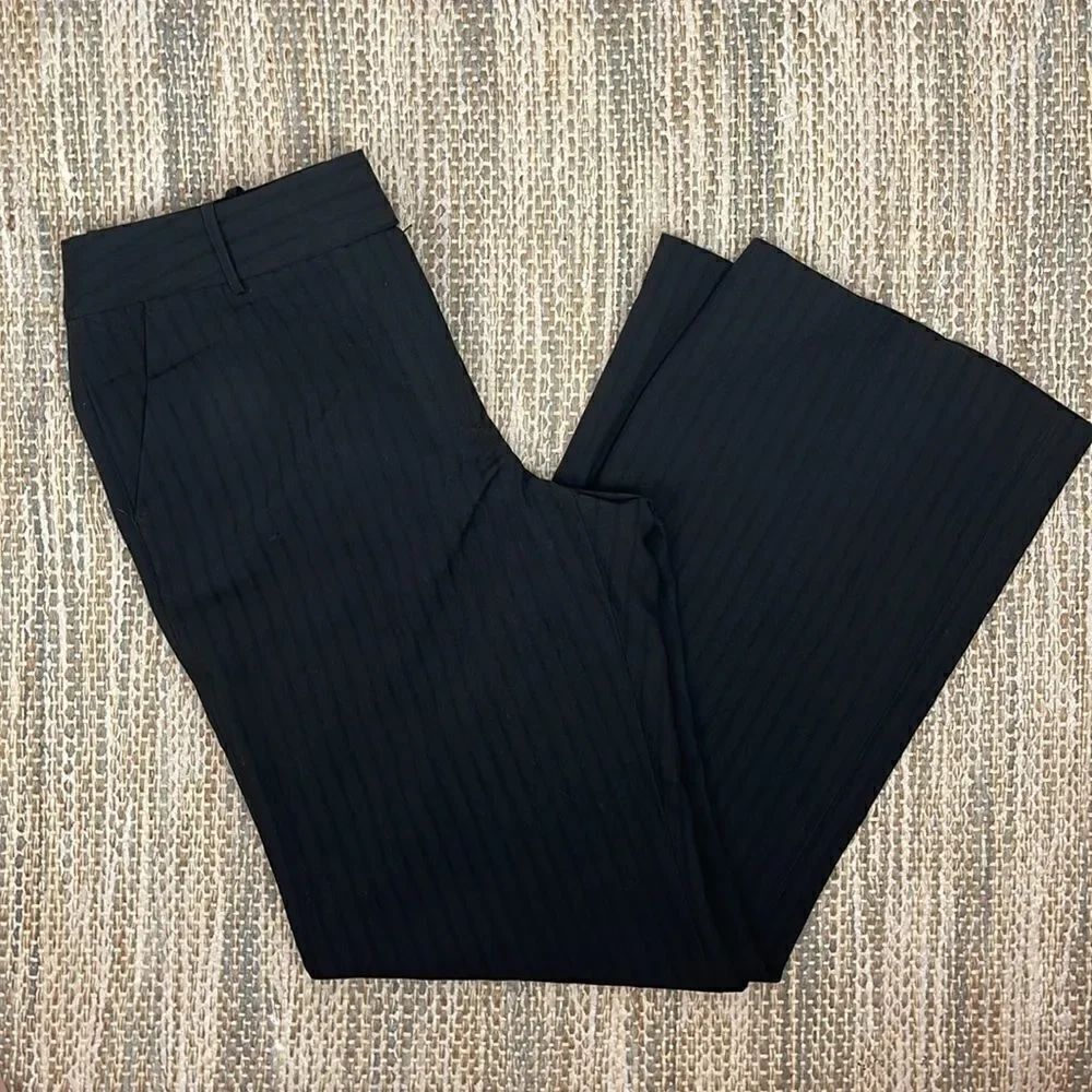 Worthington Black Pinstripe Wide Leg Bootcut Size 10